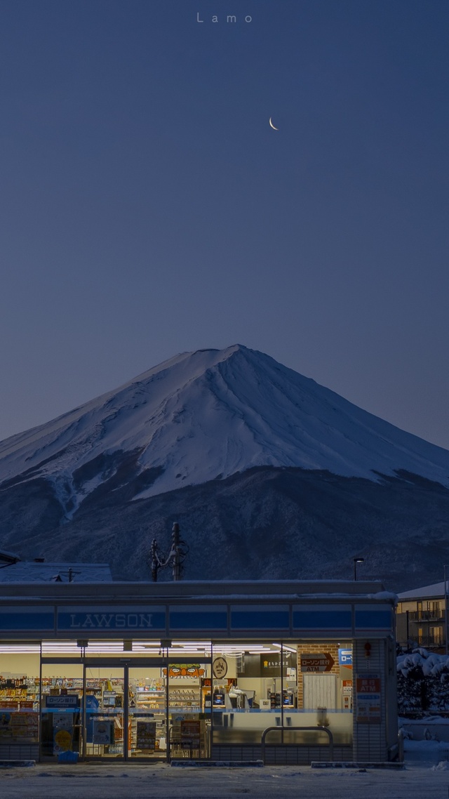 富士山 夜晚 天空